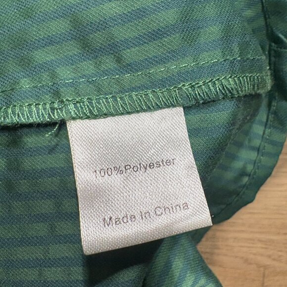 Tuckernuck Florence Shirt Dress size L large green stripe blue mini long sleeve - Picture 12 of 12